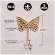Handmade Golden Brass Butterfly Wall Mounted Hook for Hanging Clothes