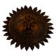 Handmade Brown Patina Brass Sun Face Wall Hanging