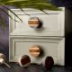 Taupe Marble Wooden Dresser Knobs