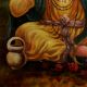 Handmade Multicolored Indian painting Of Sikh Guru Gurunanak Devji