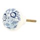 Blue Floral Hand Painted Kashmiri Indian Cabinet Knobs