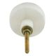 White Round Marble Brass Striped Cabinet knob