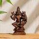 Handmade Brown Brass Lord Narasimha with Goddess Lakshmi Statue