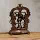 Copper Statue Of Lord Krishna With His Two Wives, Rukmani And Satyabhama