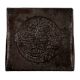 Handmade Black Brass Cube Shaped Paperweight With Engraved Floral Design