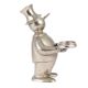 Handmade Silver Brass Fat Man Statue Wearing Hat Holding Long Tray