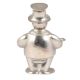 Handmade Silver Brass Fat Man Statue Wearing Hat Holding Long Tray