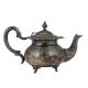 Handmade Oxidized Carved Silver Brass Tea Pot In Moroccan Style