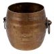 Handcrafted Brown Brass Planter Pot with 2 Ring Handles