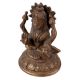 Handmade Brown Brass Goddess Laxmi Statue on Lotus Base