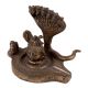 Handmade Blackened Brass Shiva Face On Shivling With Nandi Idol