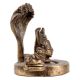Handmade Blackened Brass Shiva Face On Shivling With Nandi Idol