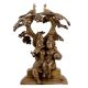 Handmade Brown Brass Radha Krishna Statue Under Kadam Tree
