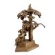 Handmade Brown Brass Radha Krishna Statue Under Kadam Tree