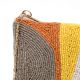 Geometric Beaded Evening Clutch Purse with Gold Chain Strap