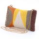 Geometric Beaded Evening Clutch Purse with Gold Chain Strap