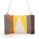 Geometric Beaded Evening Clutch Purse with Gold Chain Strap