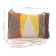 Geometric Beaded Evening Clutch Purse with Gold Chain Strap
