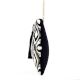Black And White Ziptop Jacquard Cotton Clutch bag With Tassle