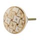 Cream and White Golden Checkerboard Cabinet Knob