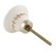 Cream and White Golden Checkerboard Cabinet Knob