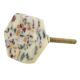 Cream Hexagon Terrazzo Marble Round Cabinet Knobs
