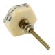 Cream Hexagon Terrazzo Marble Round Cabinet Knobs