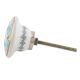 Sky Blue and White Golden Checkerboard Cabinet Knob