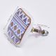 Blue Border Design Square Ceramic Cabinet Knob