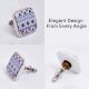 Blue Border Design Square Ceramic Cabinet Knob
