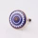 Blue and Golden Wheel Pattern Flat Ceramic Cabinet Knob