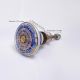 Blue Sapphire Hue Golden Pattern Ceramic Dresser Knobs