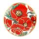 Red Poppy Flower Golden Ceramic Cabinet Knobs