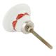 Red Poppy Flower Golden Ceramic Cabinet Knobs