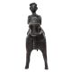 Brass Rider With Horse Figurine Statue In Patina Finish