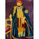Early Canvas Painting Of Indian Emperor