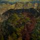 Original Mountain And Forest Landscape Painting On Cardboard
