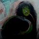 Abstract Painting Of Sorrow Sick Green Girl  On Canvas