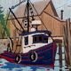 FramedÂ Embroidery Pattern Wall Art Sailor Ship Design