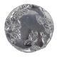 Brass Serving Tray Leafy Design In Silver Finish