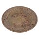 Used Brass Enamel Serving Tray With Flower Design
