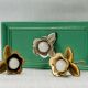 Silver Iron White Ceramic Bloom Cabinet Knobs
