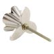 Silver Iron White Ceramic Bloom Cabinet Knobs
