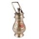 Carved Flower Brass Gangajal Pot In Silver Finish