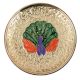 Twin Peacock Brass Meenakari Coaster With Silver Finish