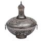 Decorative Chinese Brass Delight Bowl In Silver Finish