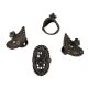 Four Black Metal Tribal Rings