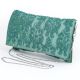 Handcrafted Beaded Evening Clutch Purse with Silver Chain Strap