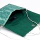 Handcrafted Beaded Evening Clutch Purse with Silver Chain Strap
