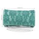 Handcrafted Beaded Evening Clutch Purse with Silver Chain Strap